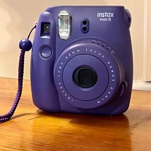 Fuji Instax Mini 8 polaroid-like instant film camera- royal purple